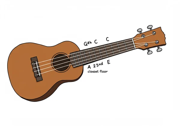 Diagram showing standard ukulele G-C-E-A tuning