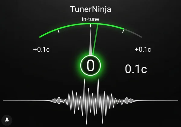 TunerNinja's interface showing ±0.1 cent accuracy for tuning